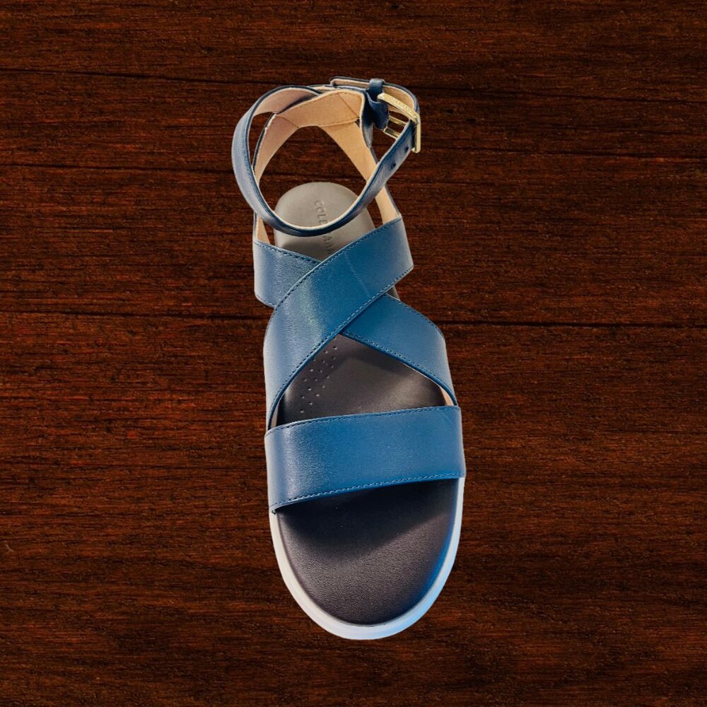 Cole Haan womens Grandpro Rally Castine Sandle Size 6 Blue With White Sole - Picture 10 of 10